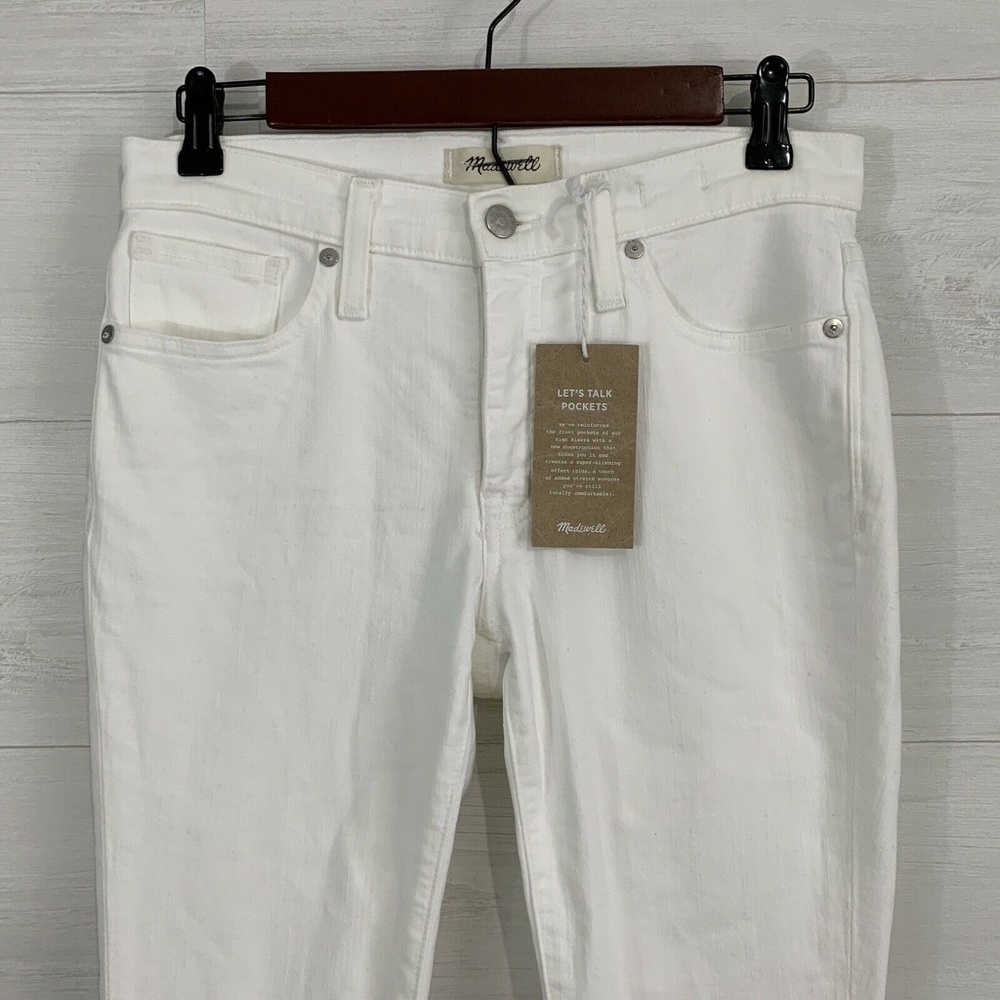 Madewell 27S Ivory 9" High Rise Skinny Jeans - Picture 2 of 8